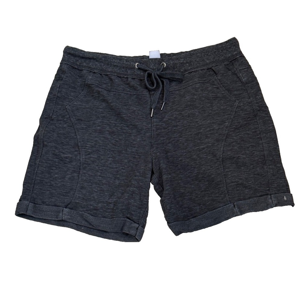 Te Verde Women's Drawstring Activewear Sweat Shorts; Grey; Size Medium
